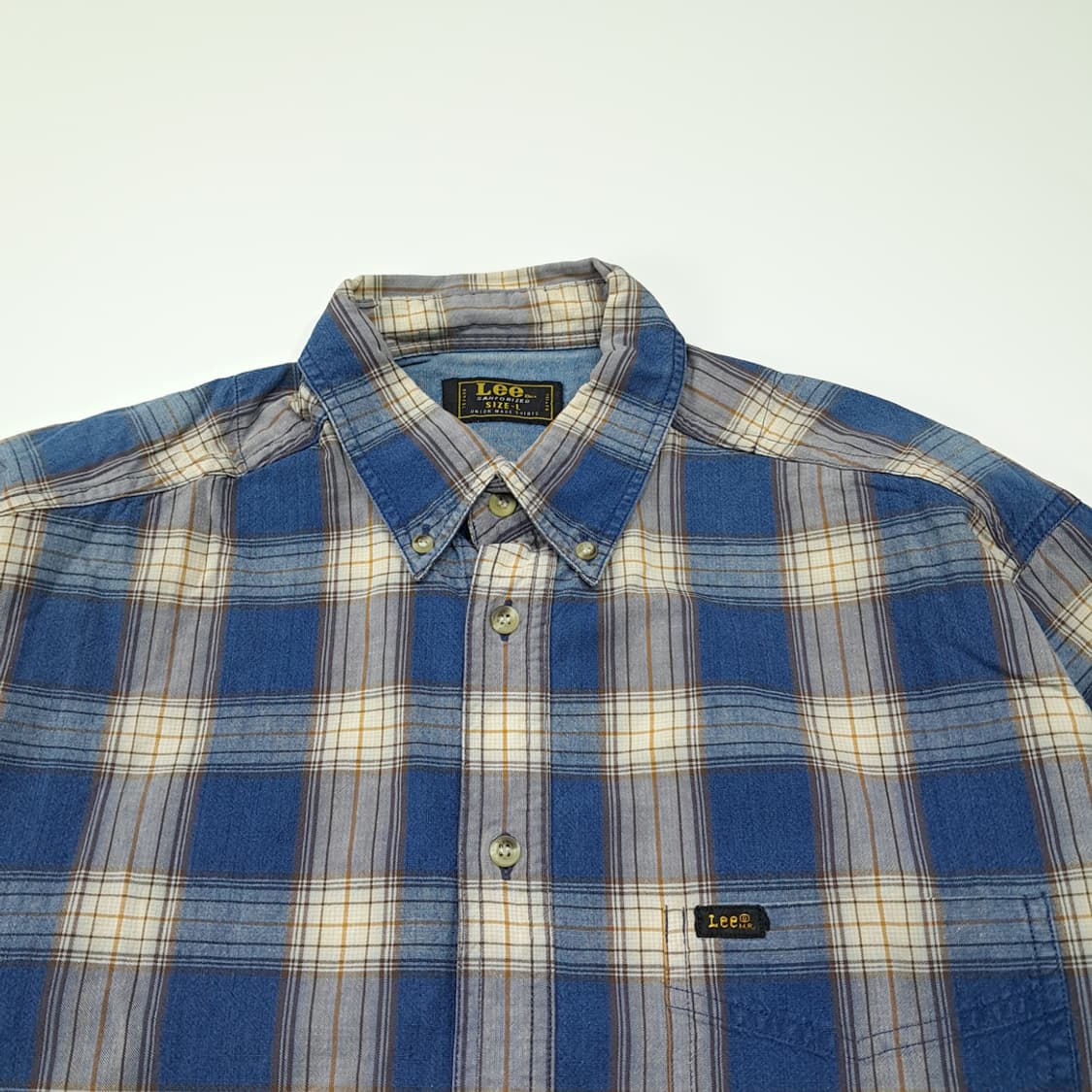 CL260 L 리 90s 코튼 버튼다운 블록 플레이드 체크 셔츠 남방 상품이미지2