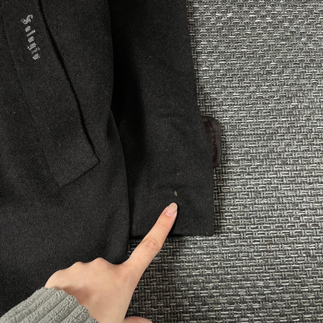 소로지오 블랙 히든버튼 캐시미어 코트 2XL 상품이미지7