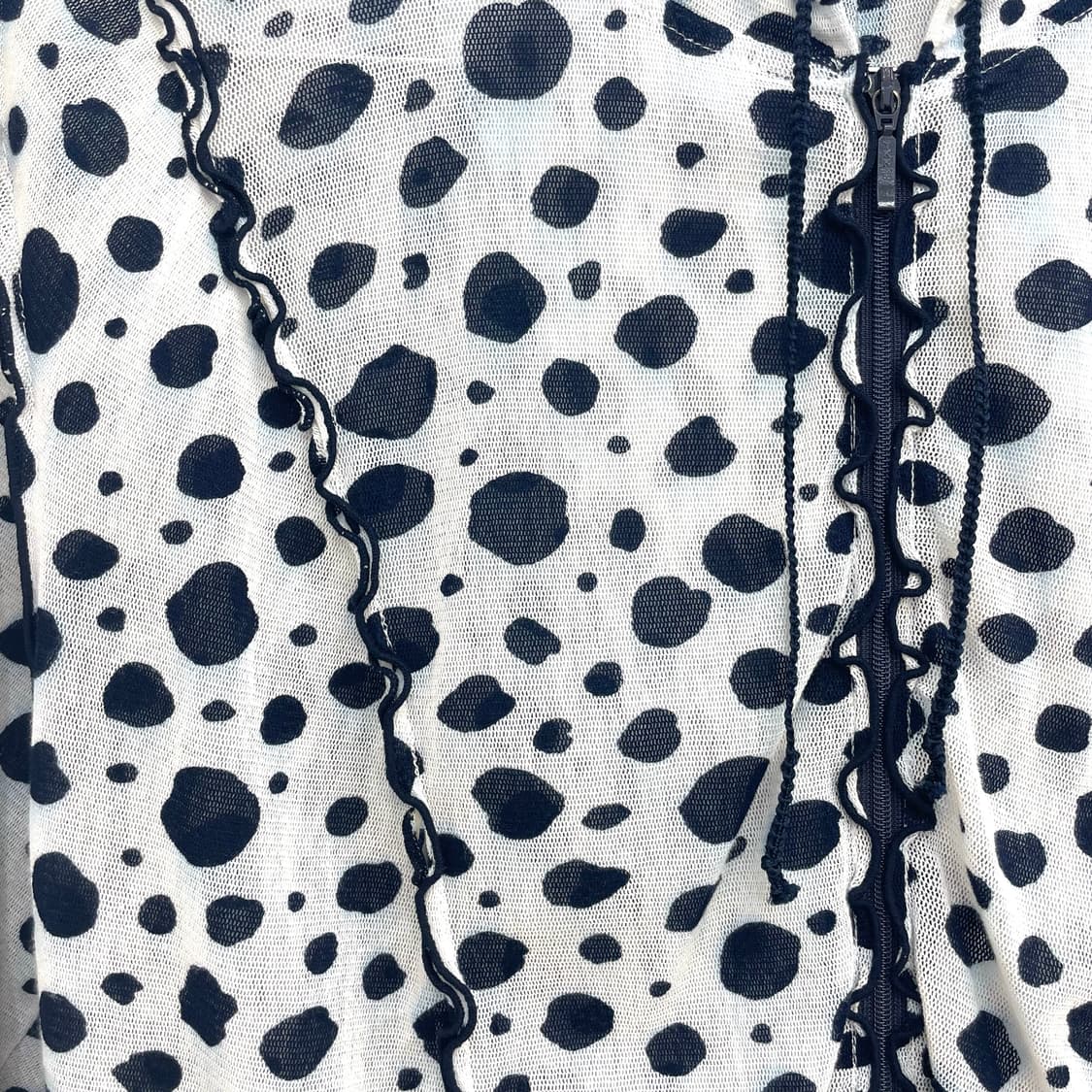 Dalmatian dot frill zip hoodie 상품이미지3