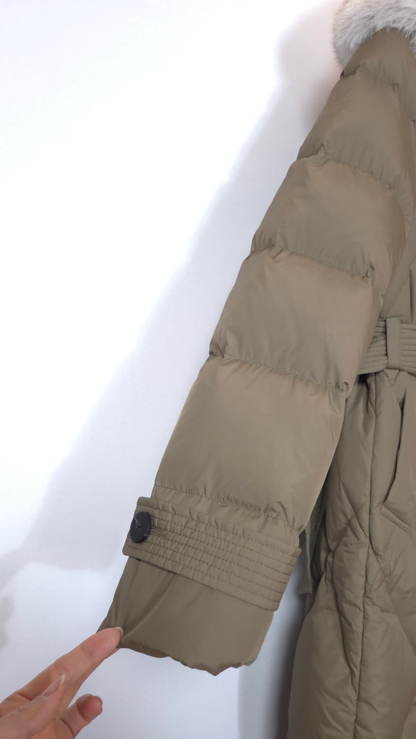 보브 VOV 2022 폭스퍼 구스 벨티드 롱패딩 55 사이즈 상품이미지6