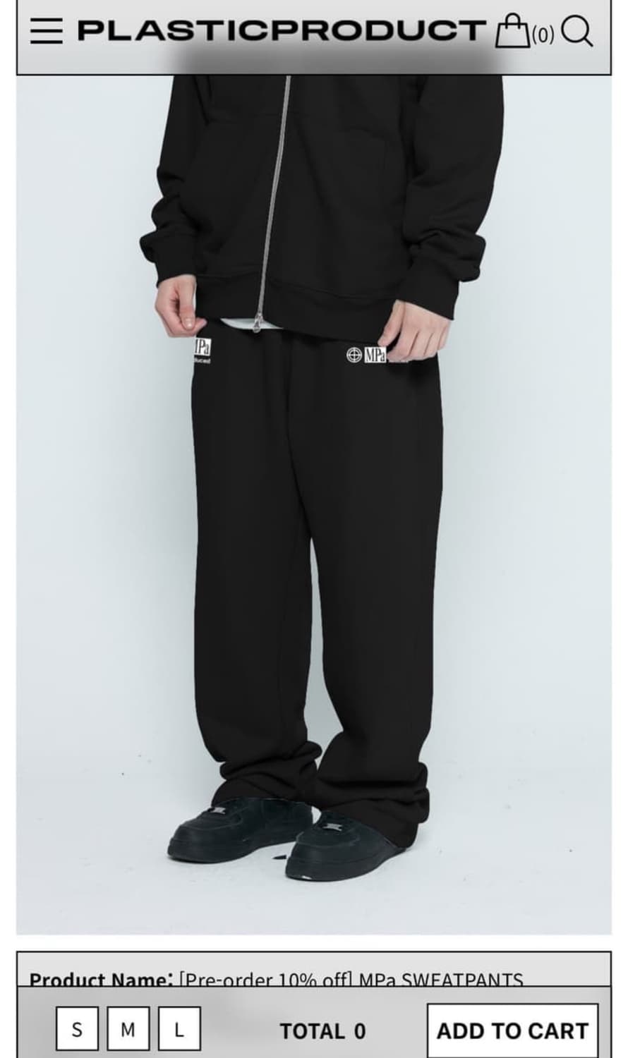 플라스틱프로덕트 스웻팬츠 블랙 1 상품이미지1