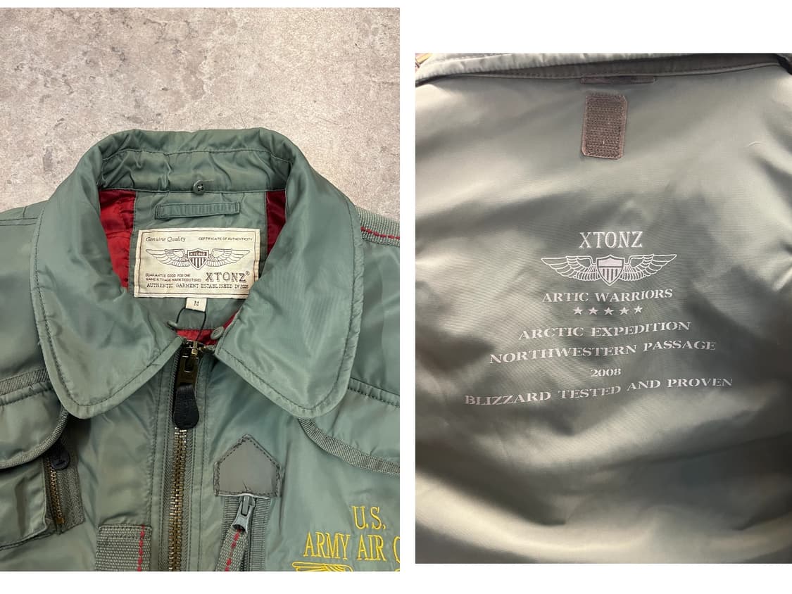 엑스톤즈 밀리터리 ma1 봄버 항공 점퍼 카키 M #csz2036 상품이미지3