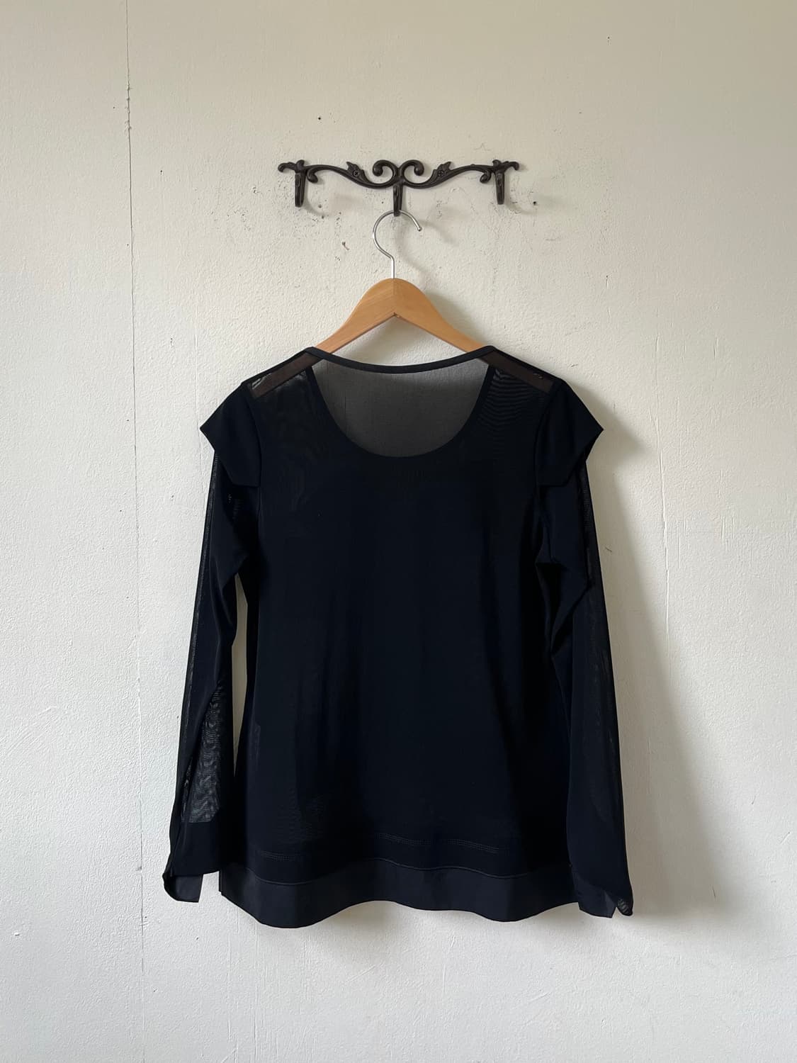 EIKO KONDO 블랙 시스루 레이어드 탑 상품이미지2