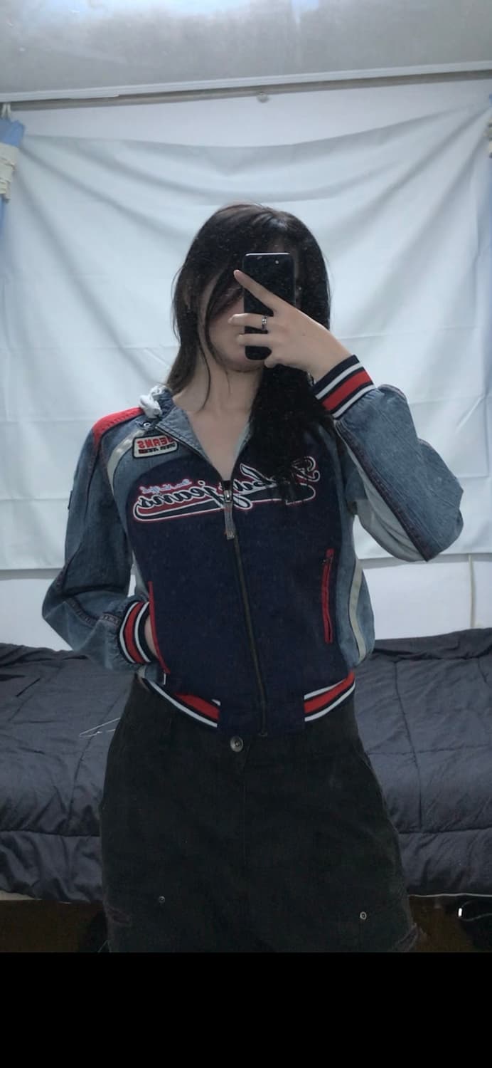 푸부 데님 후드 라이더 자켓 상품이미지1