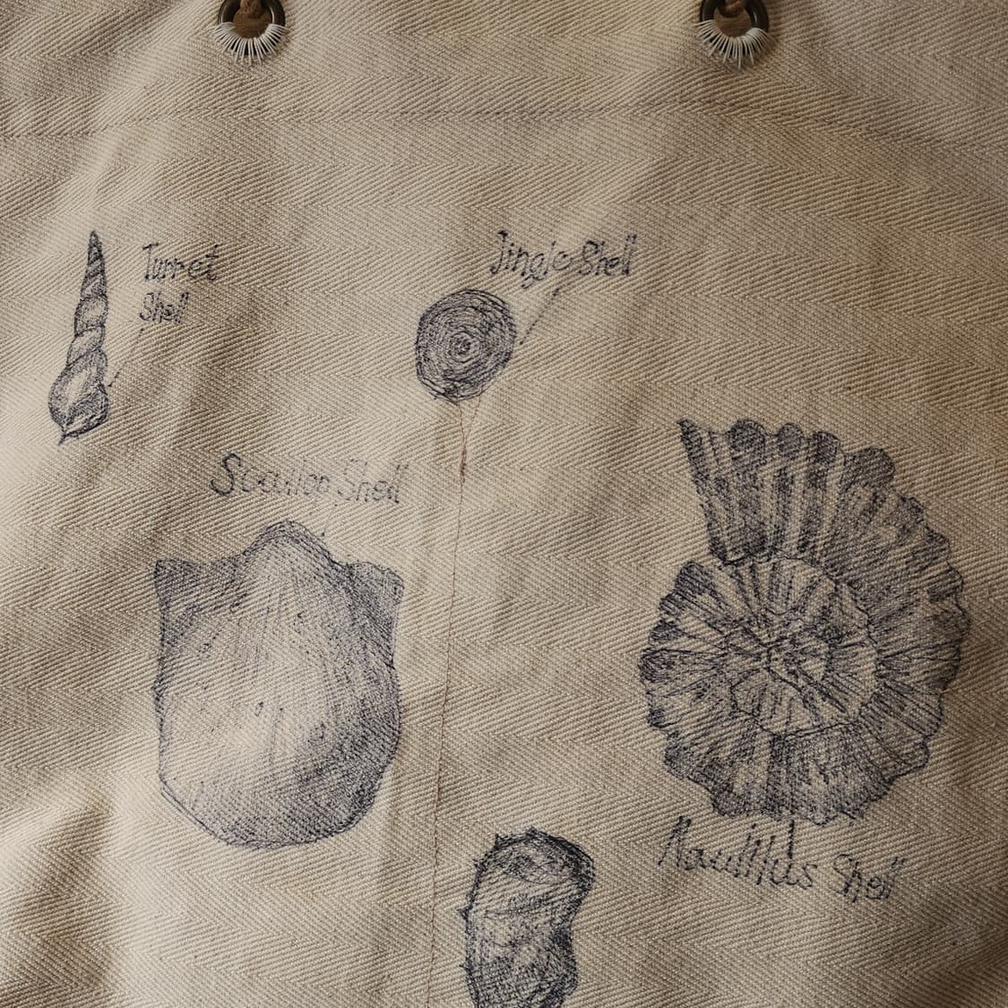 핸드 드로잉 빅토트 캔버스 빈티지 더플백 리메이크 화이트 쉘 상품이미지4