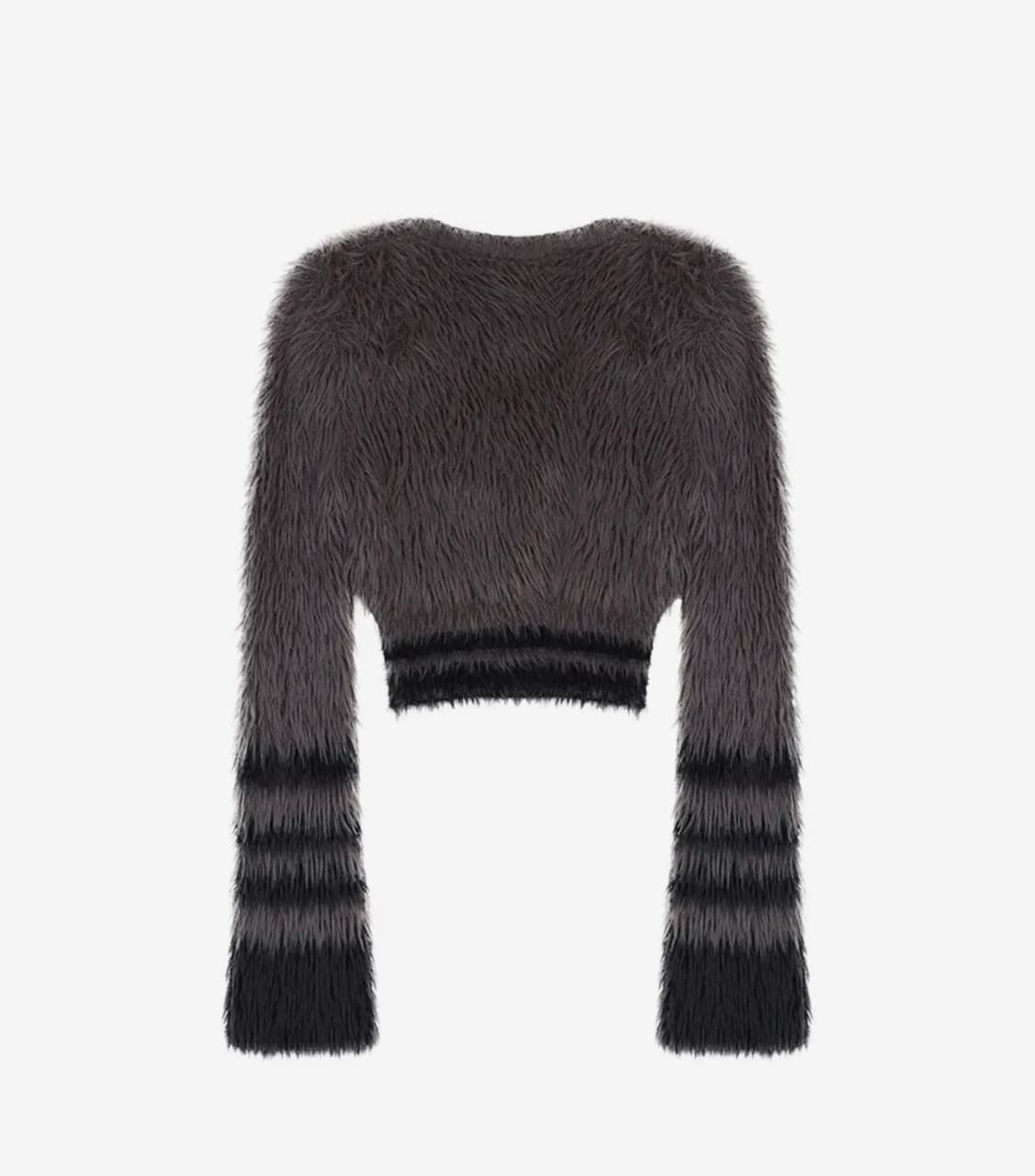 오디너리홀리데이 헤어리 퍼 크롭가디건 챠콜 스컬프터 상품이미지3