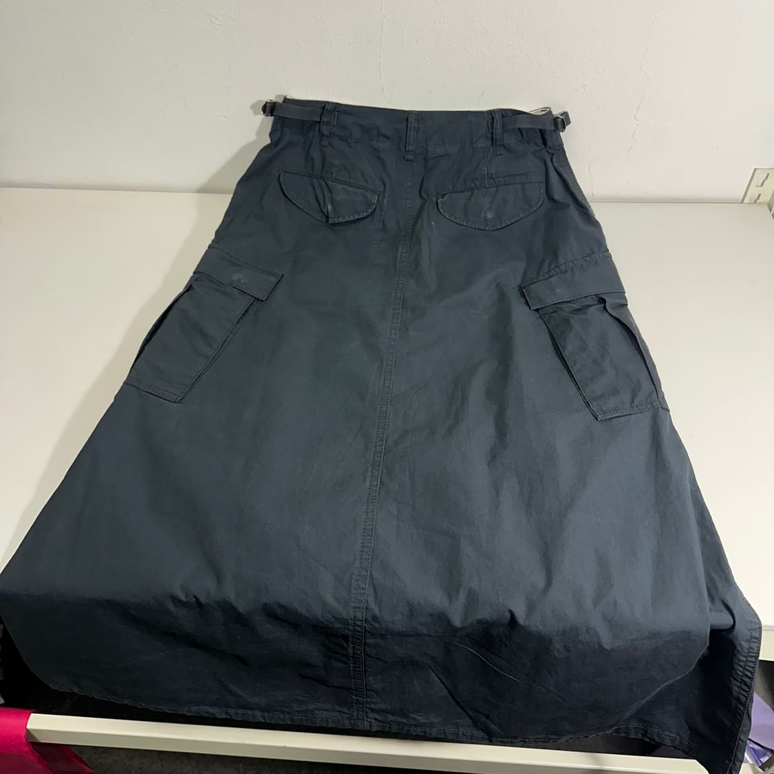 1 우먼M 빔스보이즈 먹색 A라인 부스럭면 카고스커트 상품이미지6