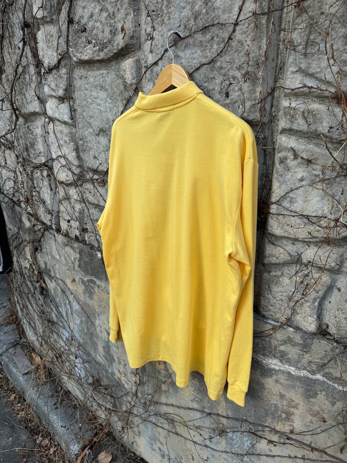 빈티지 폴로 랄프로렌 카라 티셔츠 옐로우 데드스탁 상품이미지6