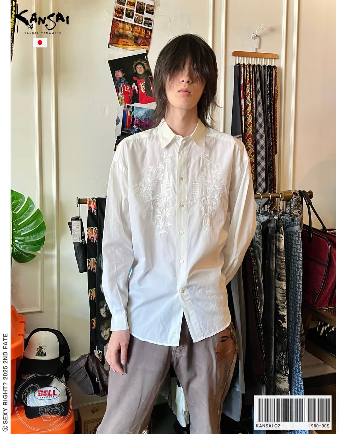 1980-90s KANSAI O2 Embroidery Old Shirt 상품이미지1