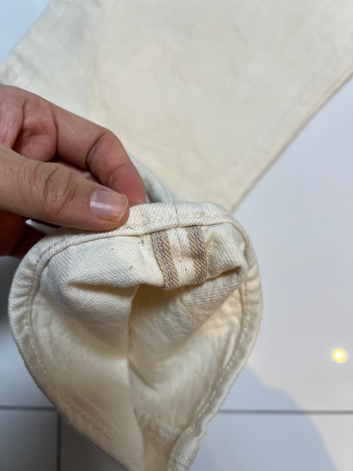 택포15) 본쿠라 66 에크루 셀비지 데님팬츠 크림진 29 상품이미지4