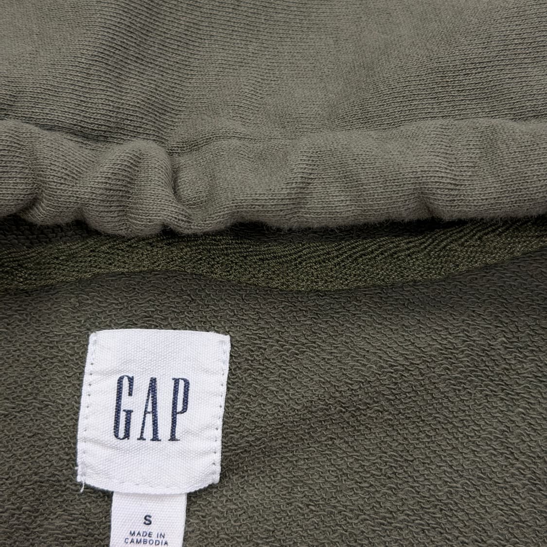 GAP 빈티지 스펠로고 후드집업 자켓 카키 S 상품이미지4