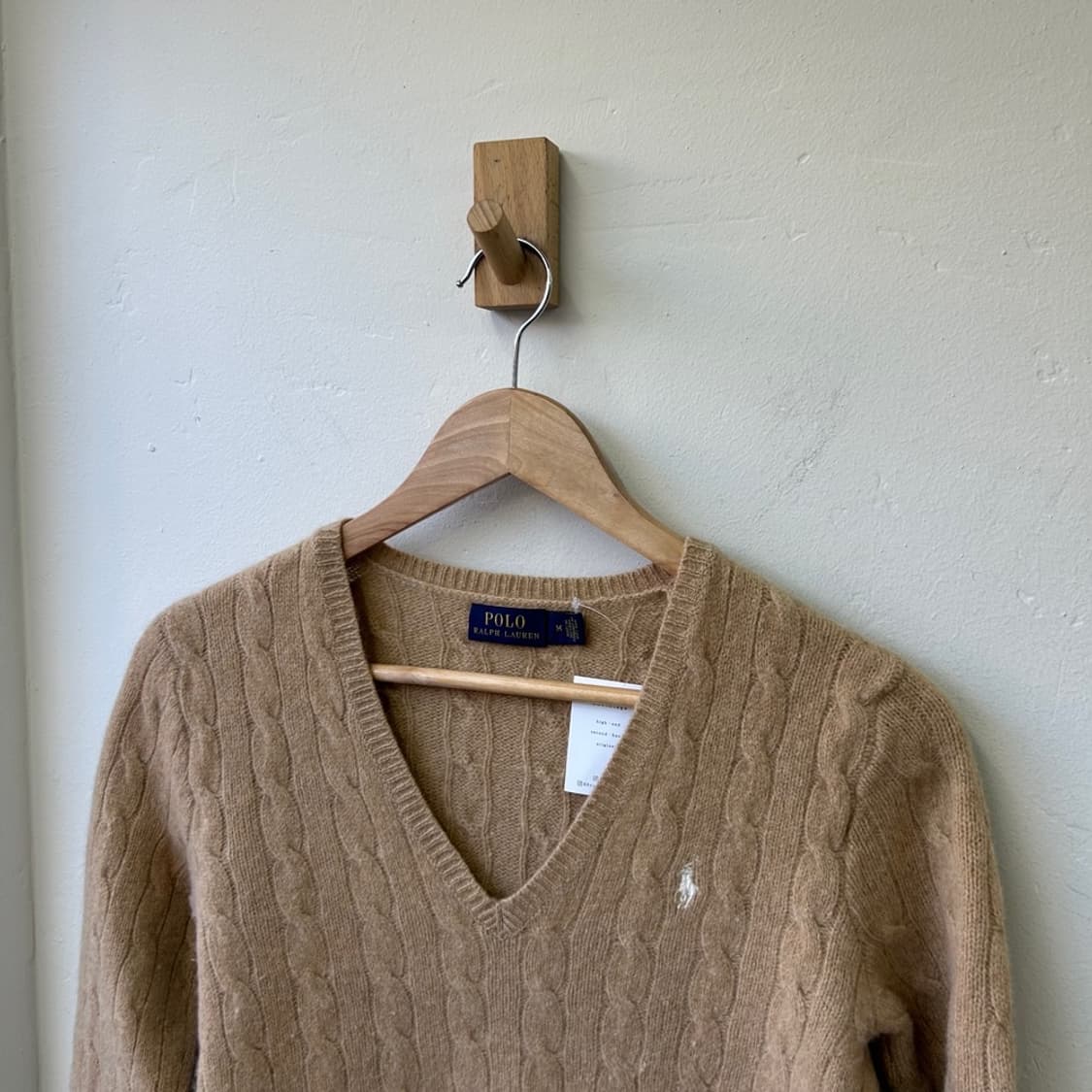 16072 - 폴로 랄프로렌 케이블 브이넥 울 니트 (울 90% 캐시미어 상품이미지1