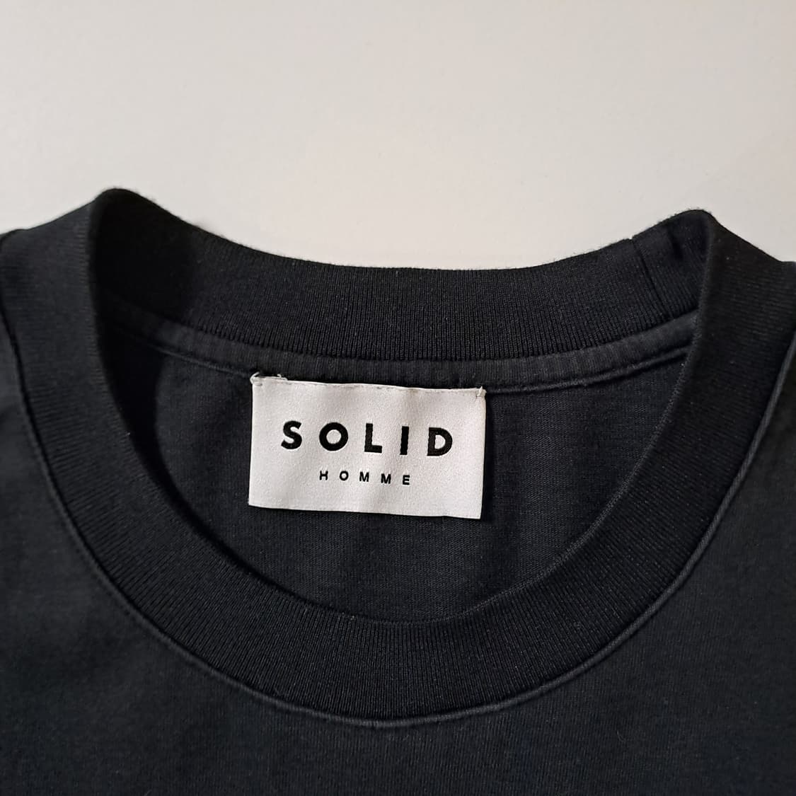 (택포) 솔리드옴므 자수 백로고 반팔 티셔츠 50 B620 상품이미지7