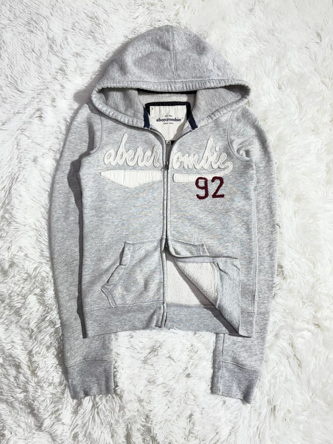 아베크롬비 라이트그레이 딱붙핏 투웨이 후드집업  상품이미지3