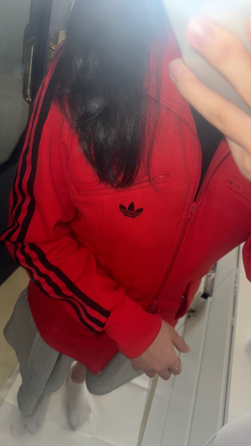 아디다스 y2k 투웨이 레드 & 블랙 트랙탑 져지 상품이미지1