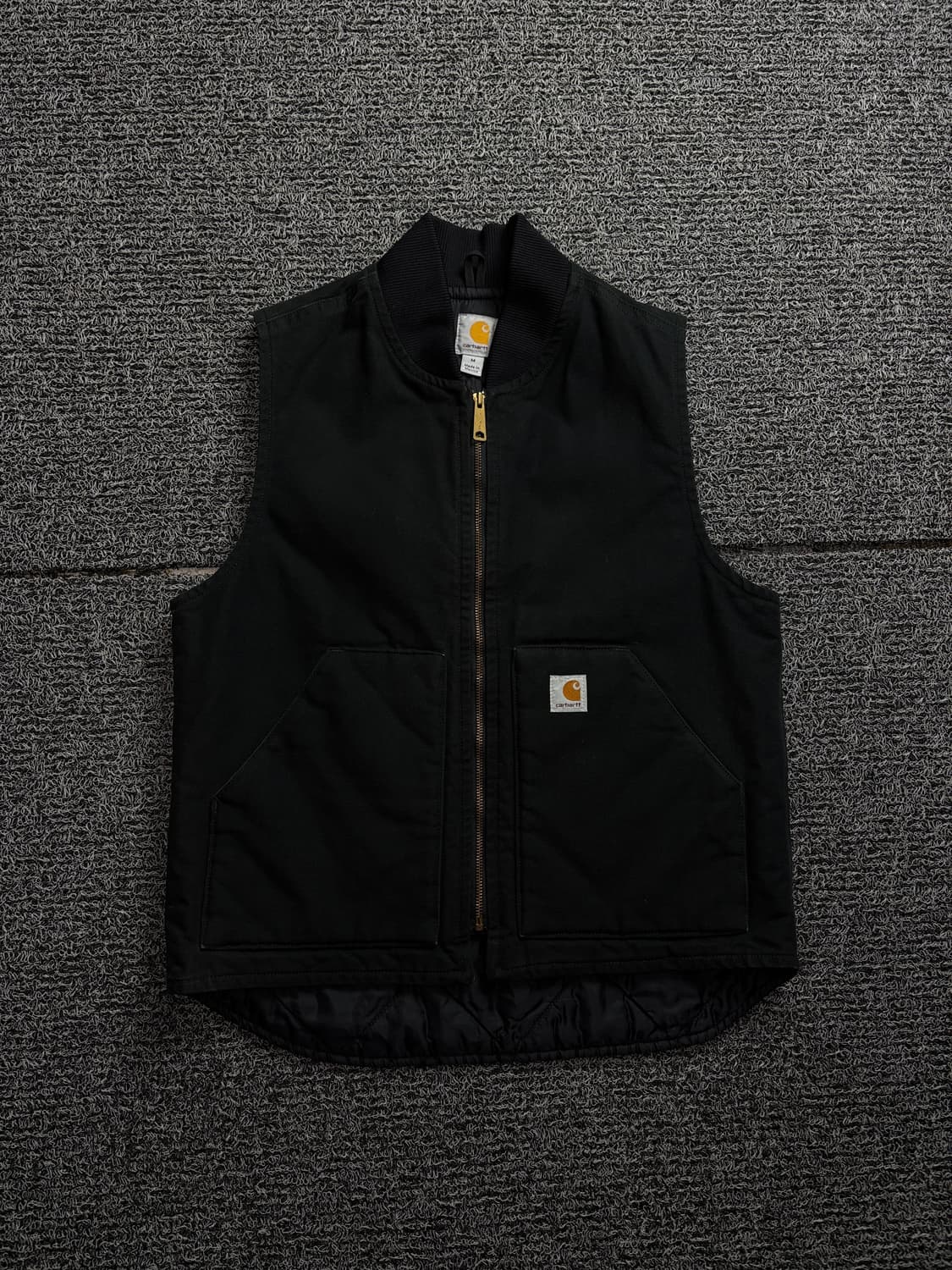 칼하트 USA 오리지날 덕캔버스 워크 베스트 블랙 1844 상품이미지2