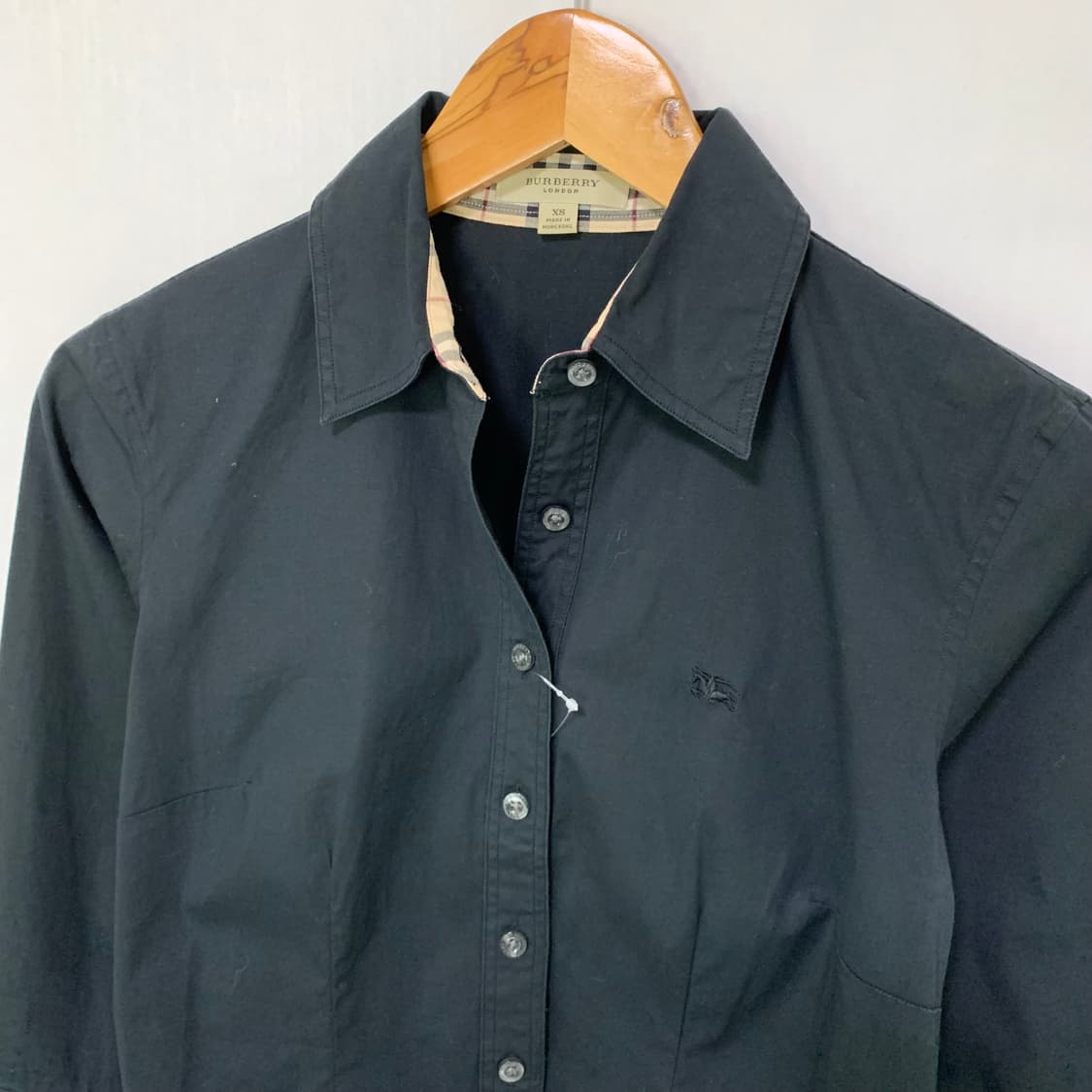 버버리 여성 7부소매 크롭 블랙 셔츠 XS 긱시크 빈티지 상품이미지7