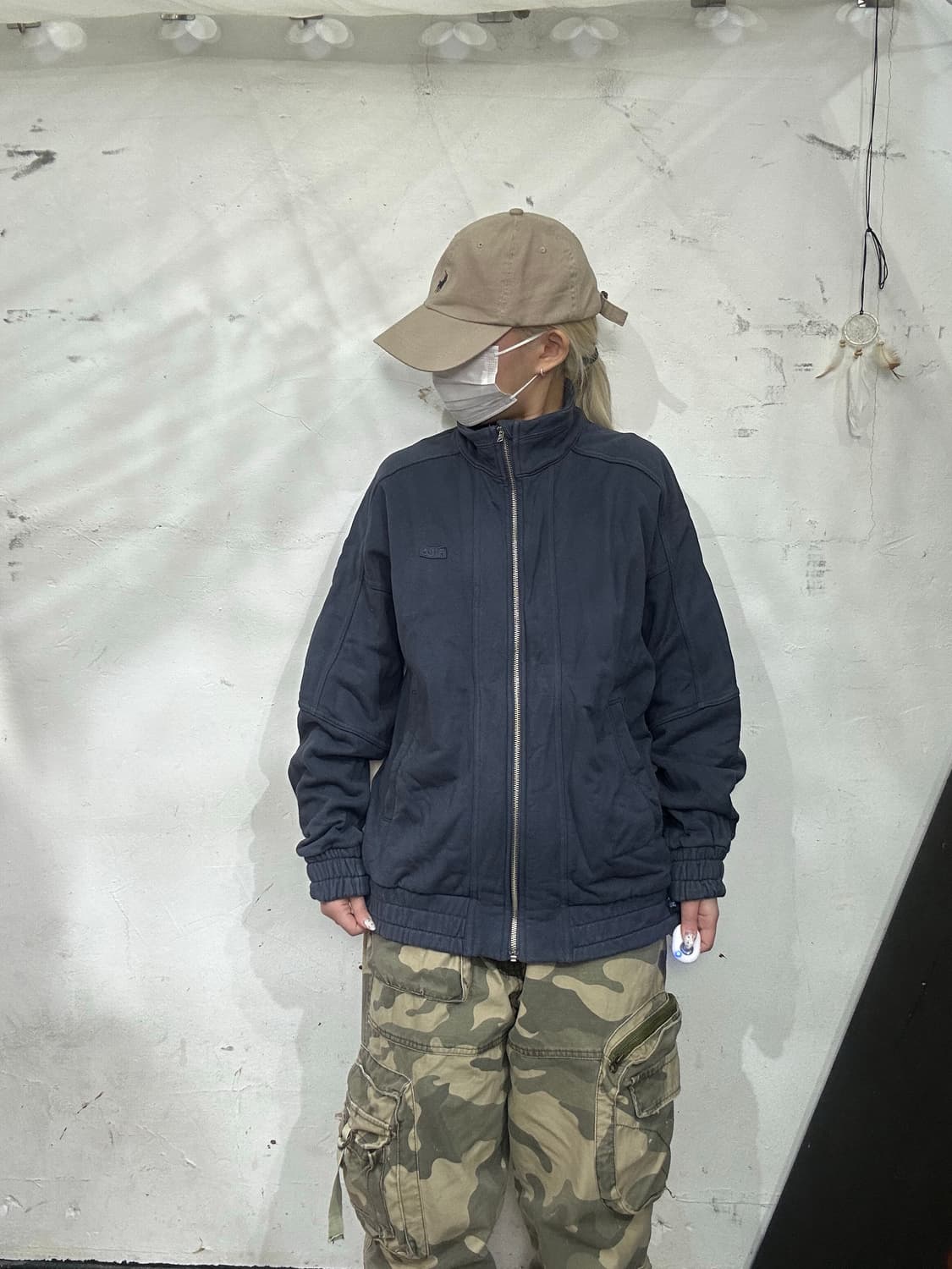 휠라 네이비 오버핏 모직 블루종 자켓 M 상품이미지2