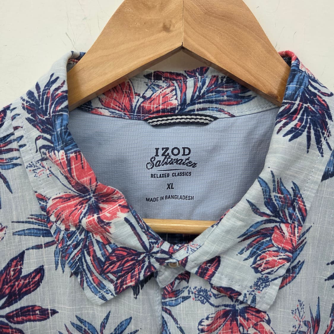 IZOD 하와이안 플라워 반팔 셔츠 남XL 상품이미지3