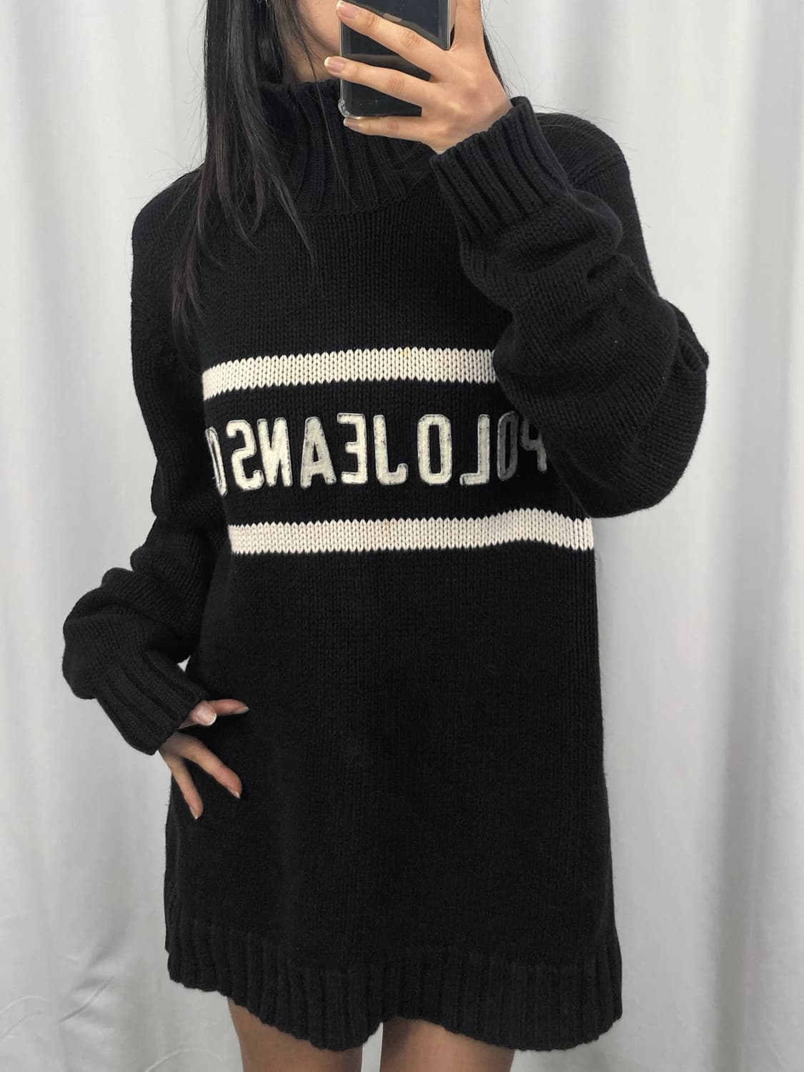 폴로 진스 블랙 터틀넥 니트 상품이미지2