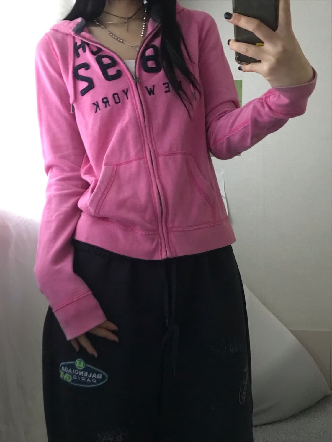 아베크롬비 네이비핑크 슬림핏 후드집업 상품이미지4