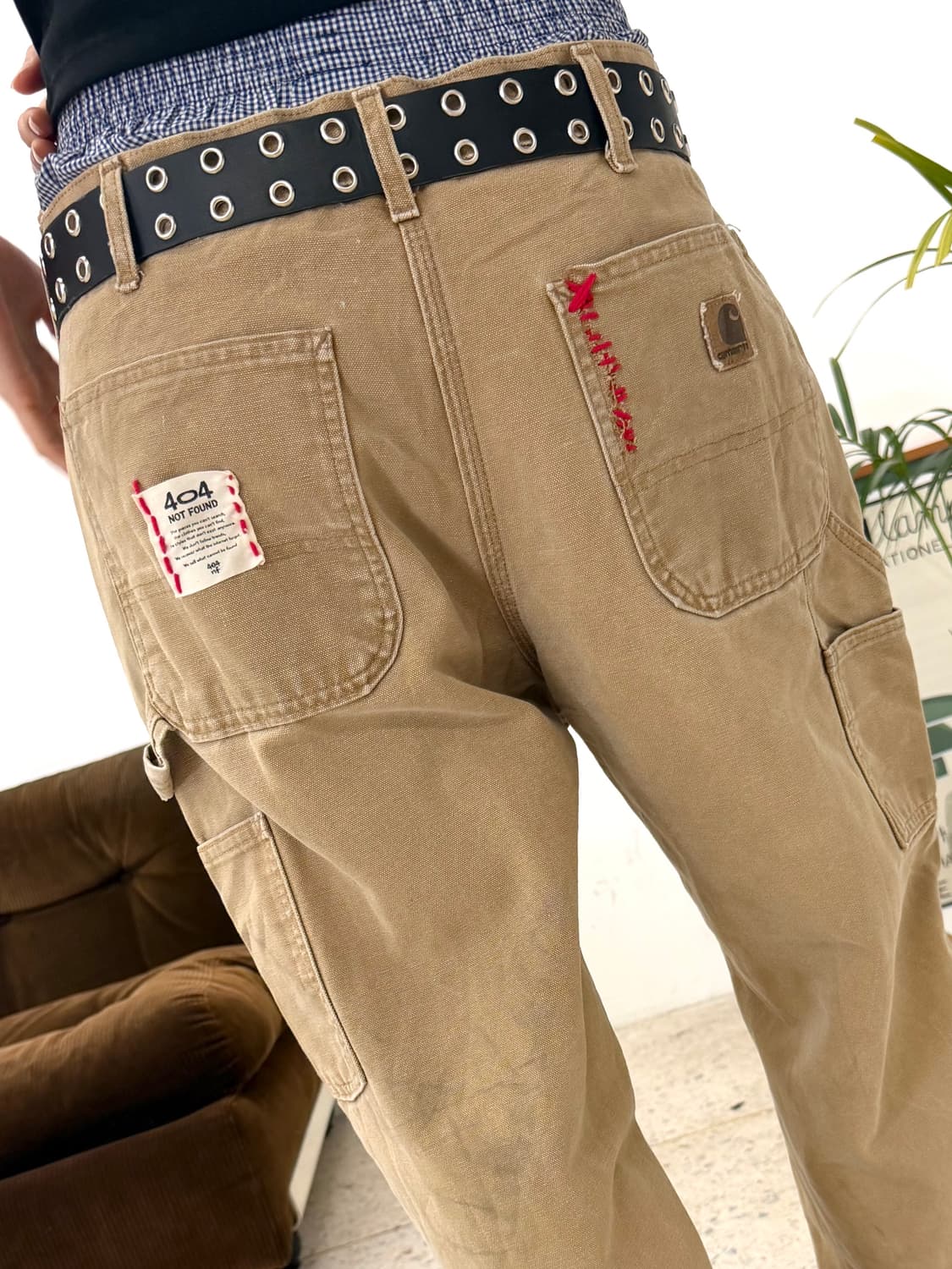 90s'커스텀 카하트 워크팬츠 베이지 상품이미지4