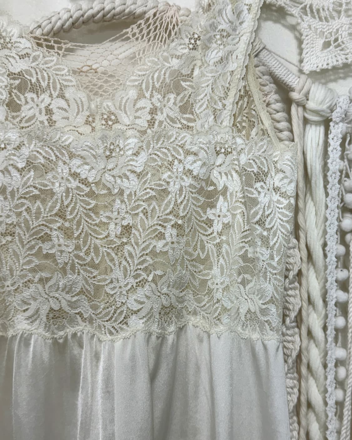 White Ivory Flower Lace Slip 상품이미지5