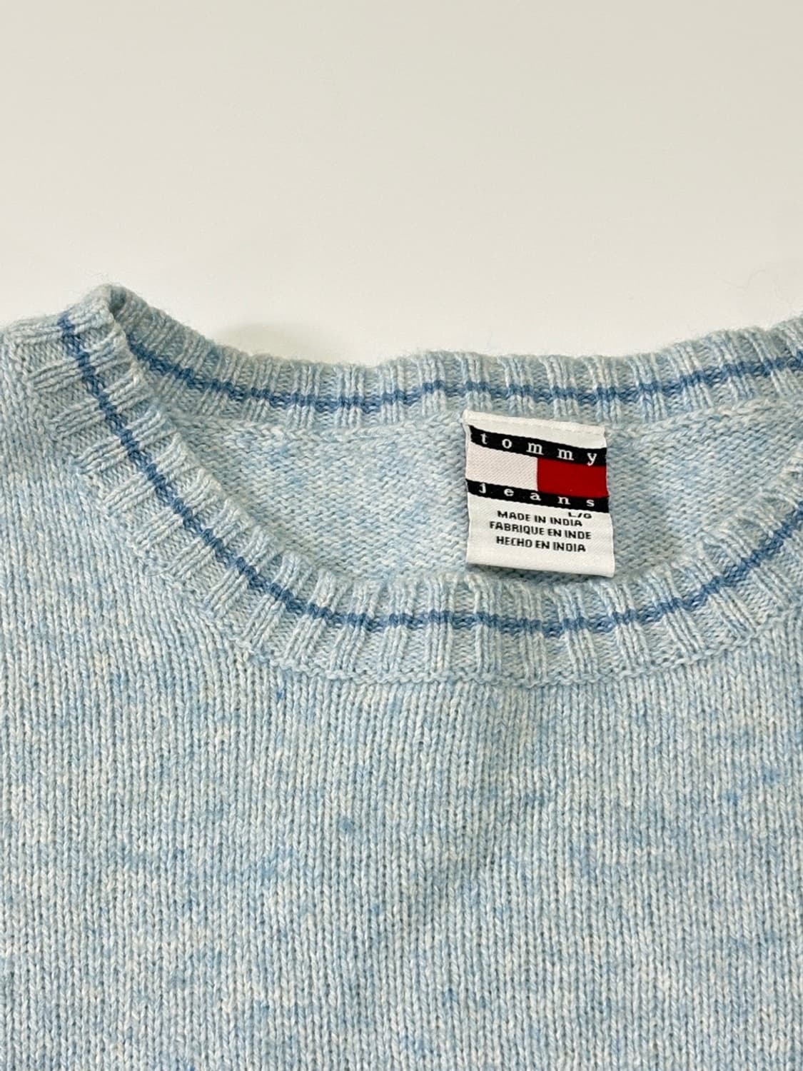 빈티지 타미 진스(Tommy Jeans) 하늘색 케이블 니트 상품이미지2