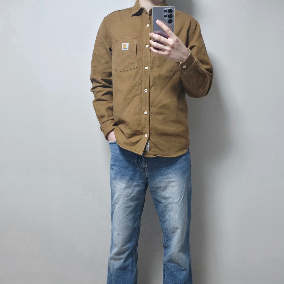 칼하트wip 코튼 토니 셔츠 칼하트브라운 (M) 상품이미지7