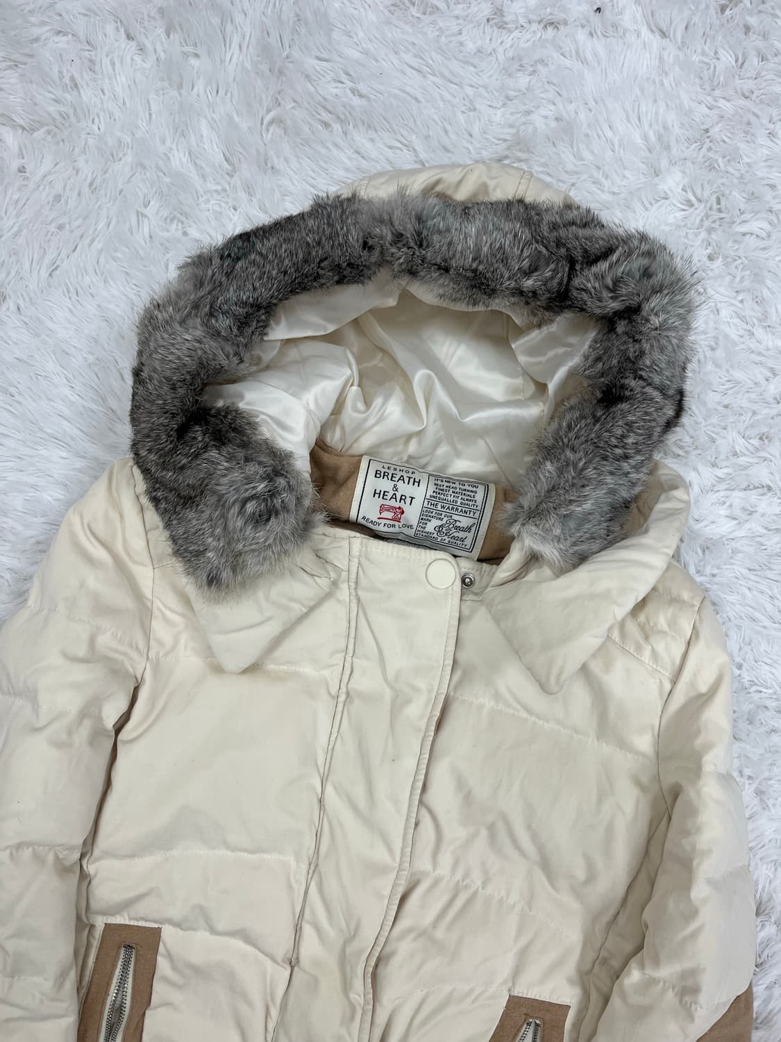 재패니즈걸st 베이지 래빗퍼 패딩 상품이미지8