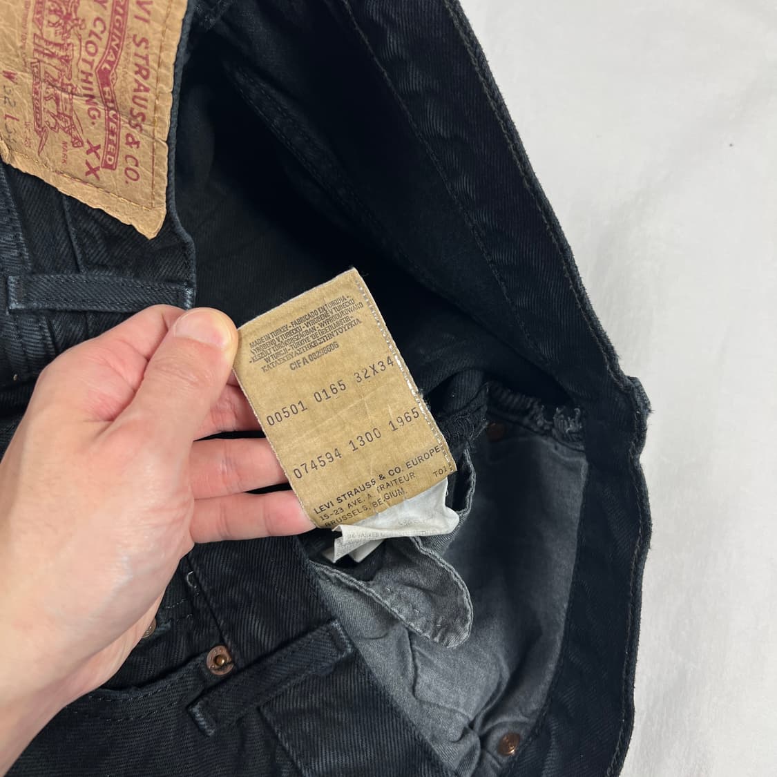 90’s 리바이스 levis europe 501 블랙데님팬츠 바지 상품이미지10