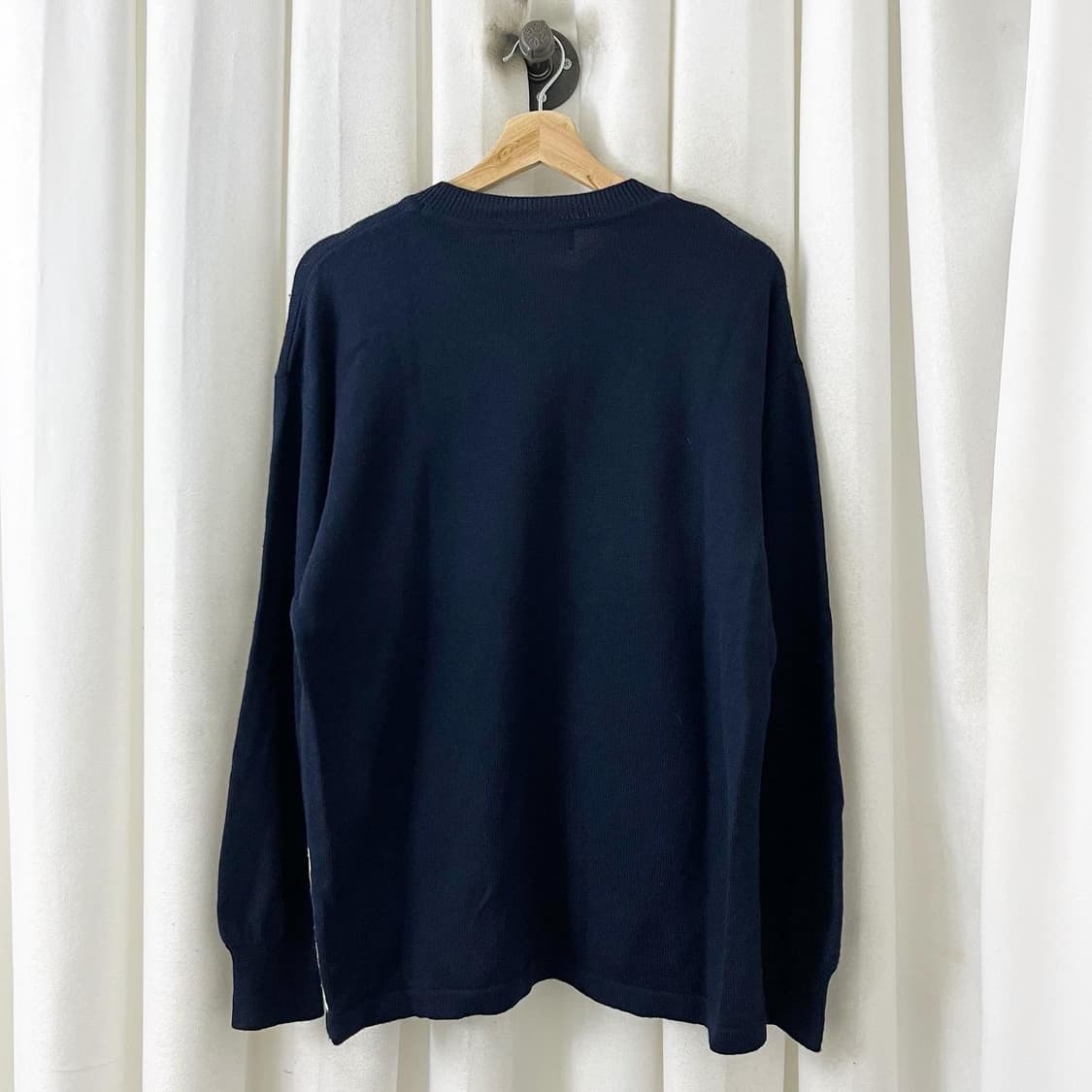빈티지 네이비 겨울 라운드 니트 상품이미지5