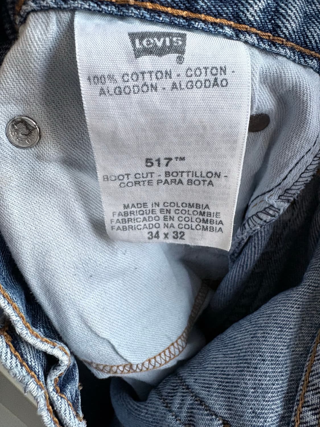 (34x32, 실측33) 리바이스 517 연청 Colombia 상품이미지5