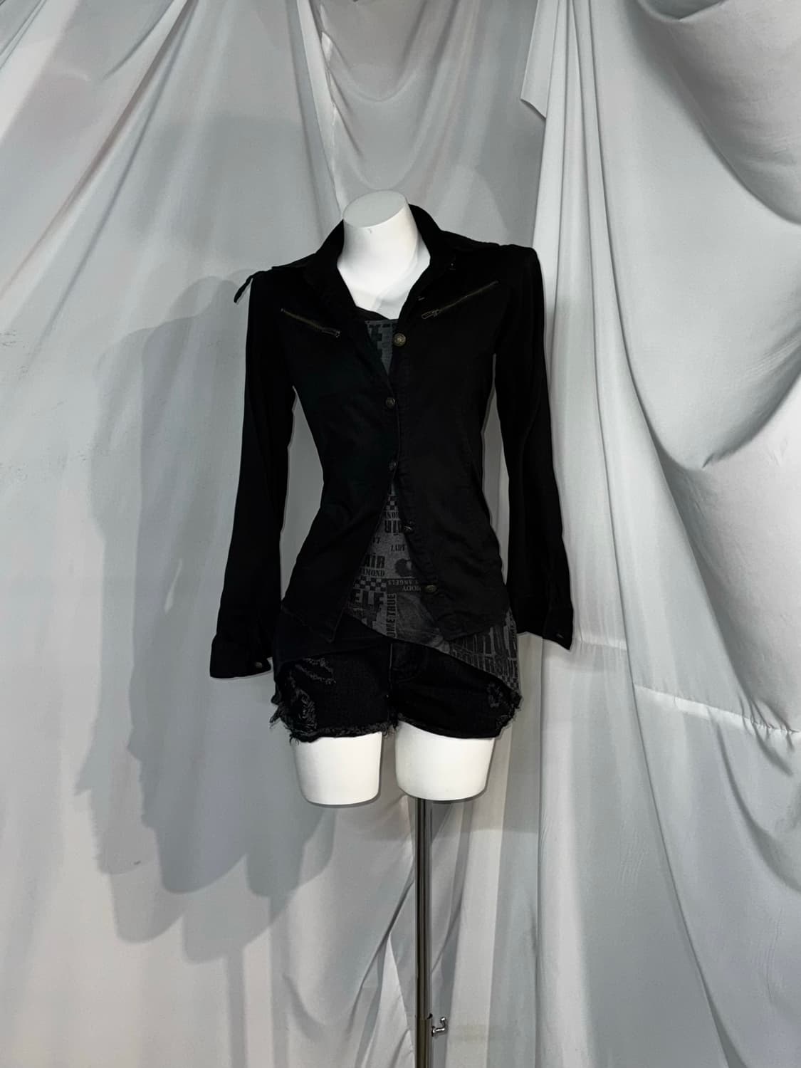 랙아웃 무채색 펑투케 해골큐빅 스크레치 코디세트  상품이미지8