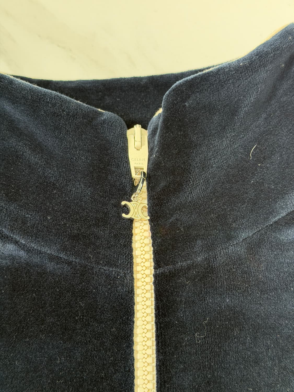 셀린느 트리오페 벨벳 트랙 져지 자켓 L 네이비 상품이미지2
