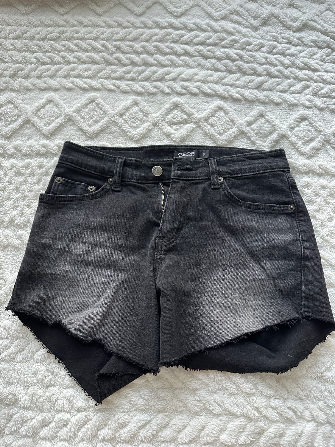 ODOR(오도어) 빈티지 로우 쇼츠 블랙(3) 상품이미지1