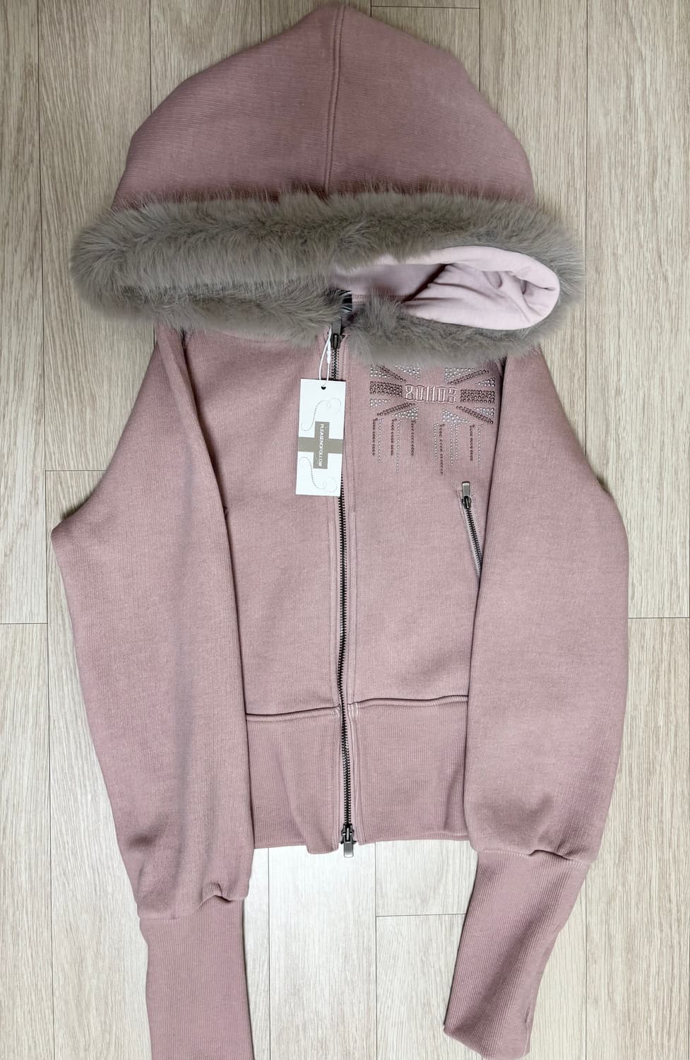 플리즈노팔로우 Becky Fur Hoodie Jacket 핑크 베키후드 상품이미지1