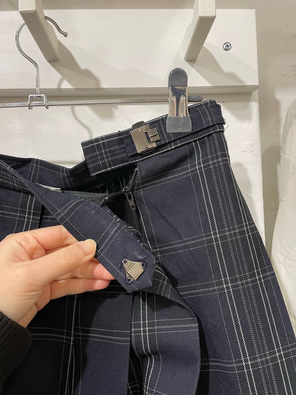 JPN 스쿨룩 체크 미디 스커트 상품이미지10