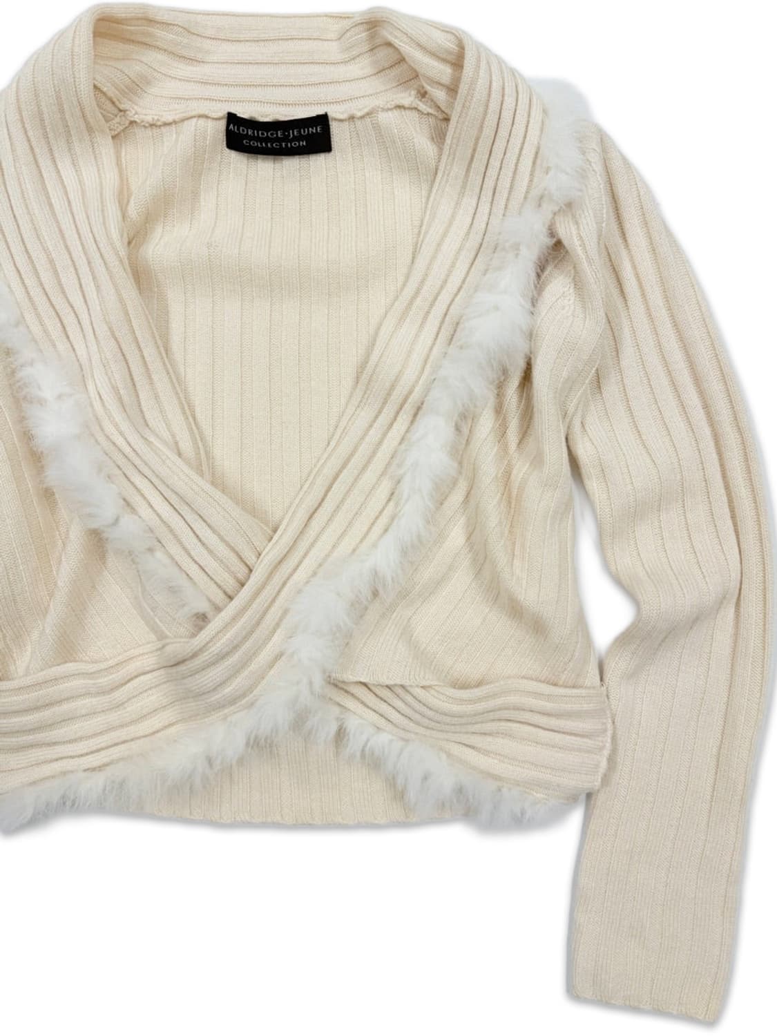 빈티지 ALDRIDGE JEUNE 아이보리 퍼 레이어드 니트 상품이미지2