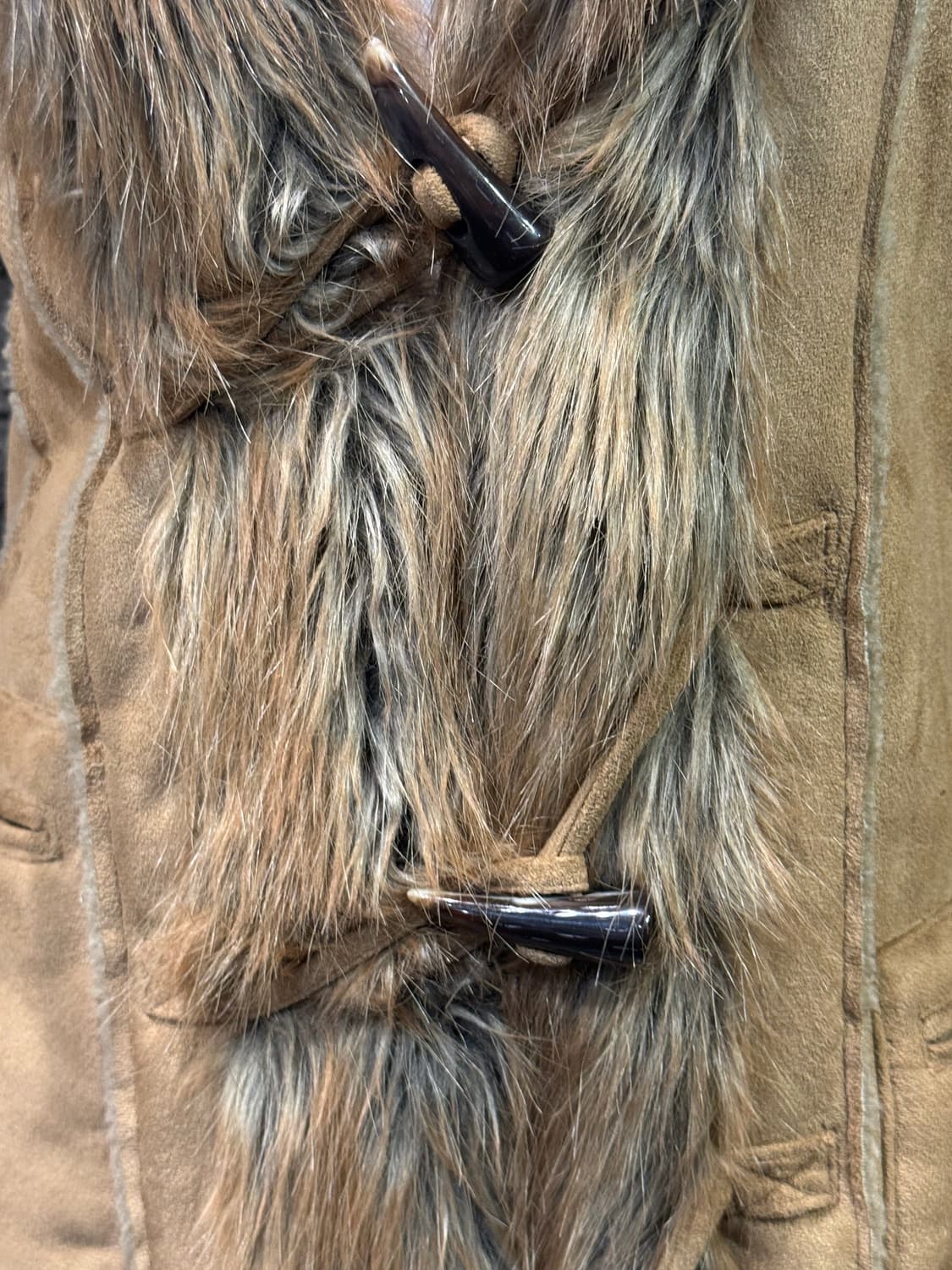 Brown fur suede coat 상품이미지7