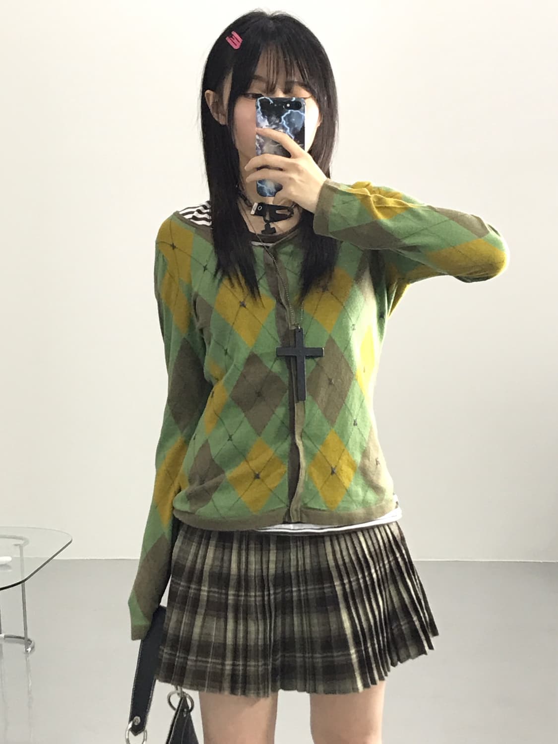 Jocomomola Rayon Argyle Cardigans 상품이미지1