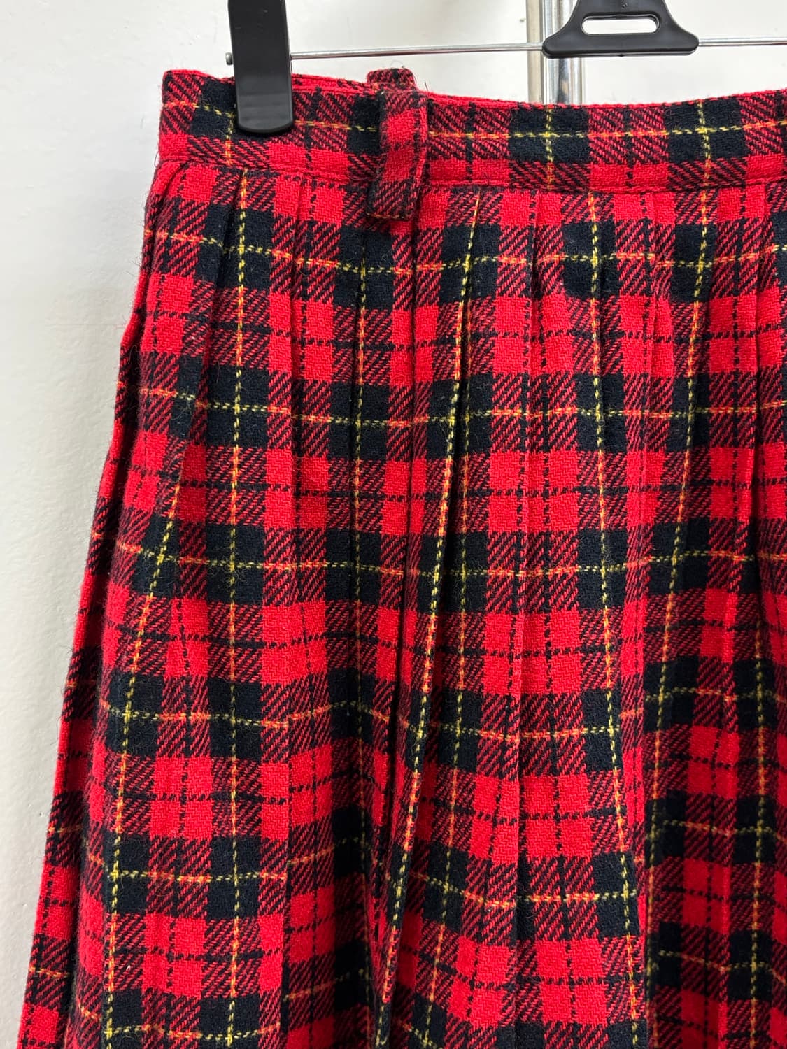 빈티지 레드 플리츠 체크 스커트 상품이미지4