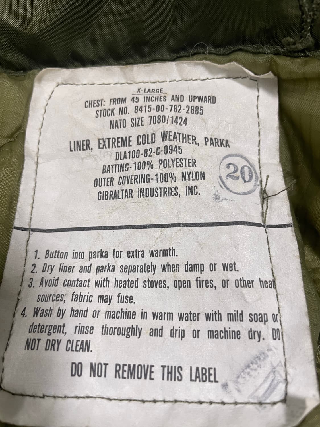 m65 피쉬테일 og 오리지널 x large  상품이미지2