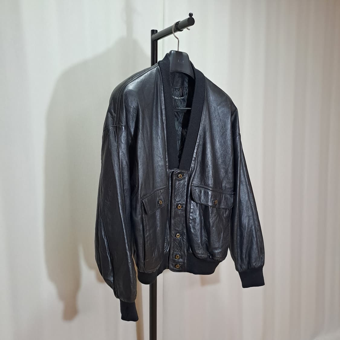 (택포) 메드 인 스페인 양가죽 빈티지 브이넥 자켓 105-110 B59 상품이미지3