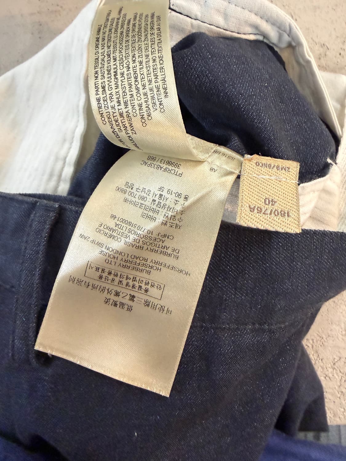 버버리 브릿 네이비 면바지 W30 L32 상품이미지4