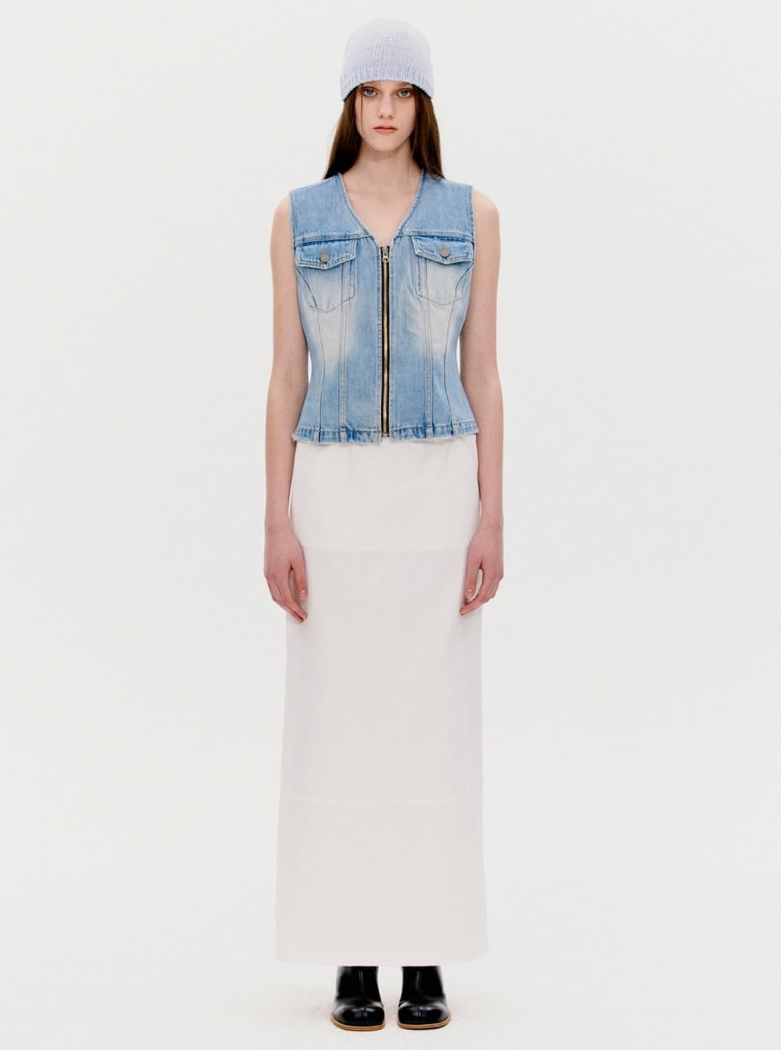 더오픈프로덕트 포켓맥시스커트 화이트 상품이미지1