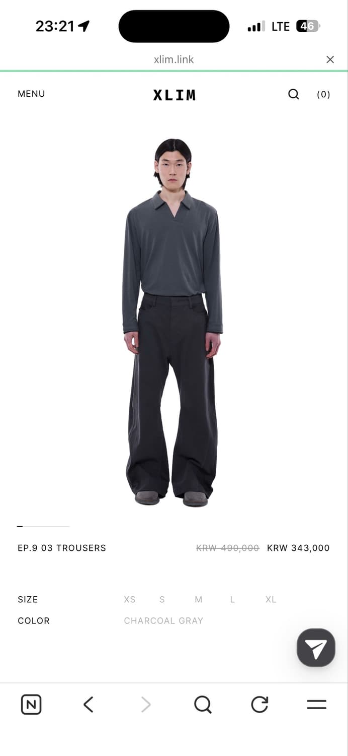 Xlim ep.9 03 trousers gray L 상품이미지5