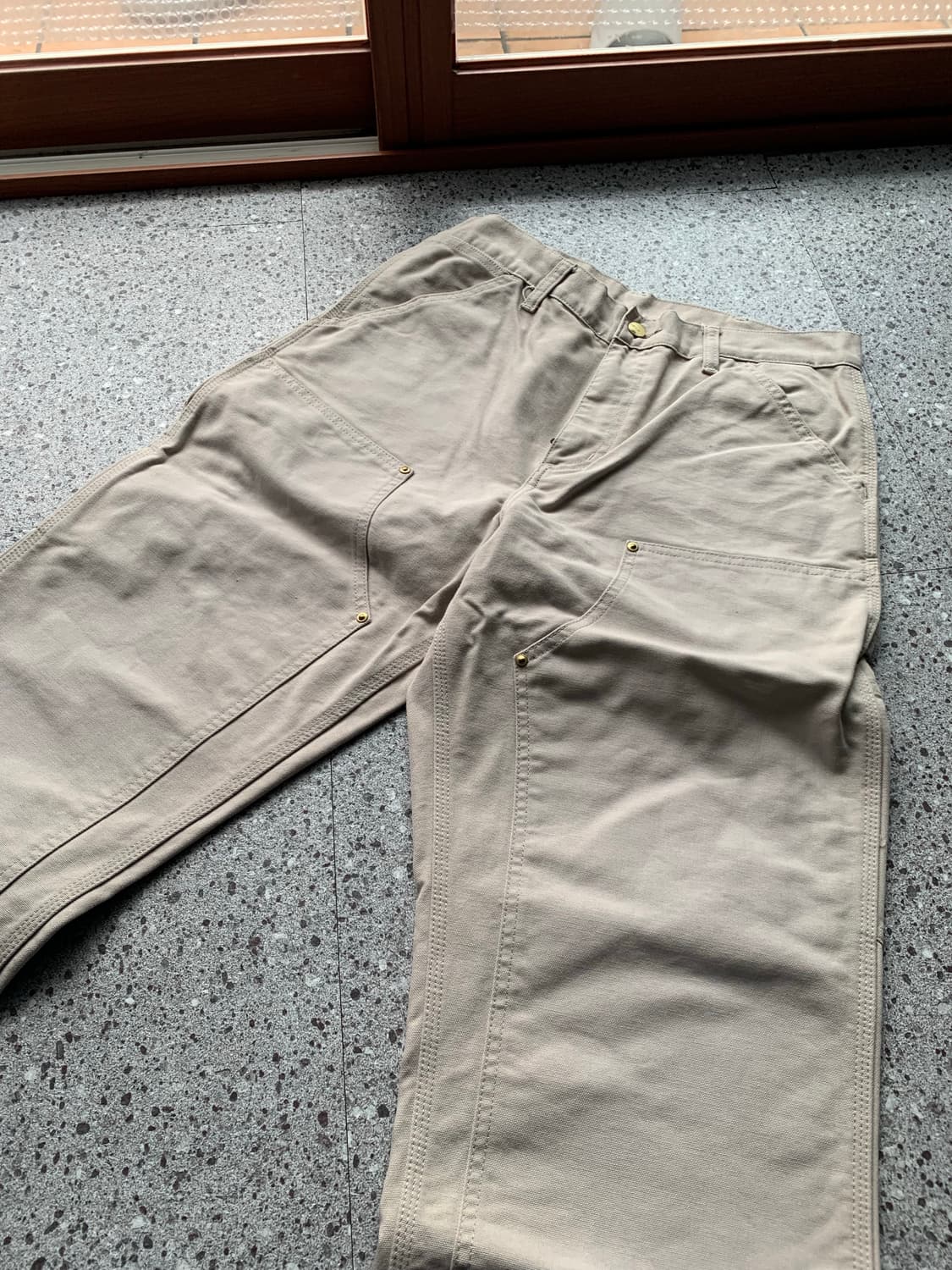 칼하트 wip 더블니 더스키 베이지 스톤 캔버스 상품이미지4