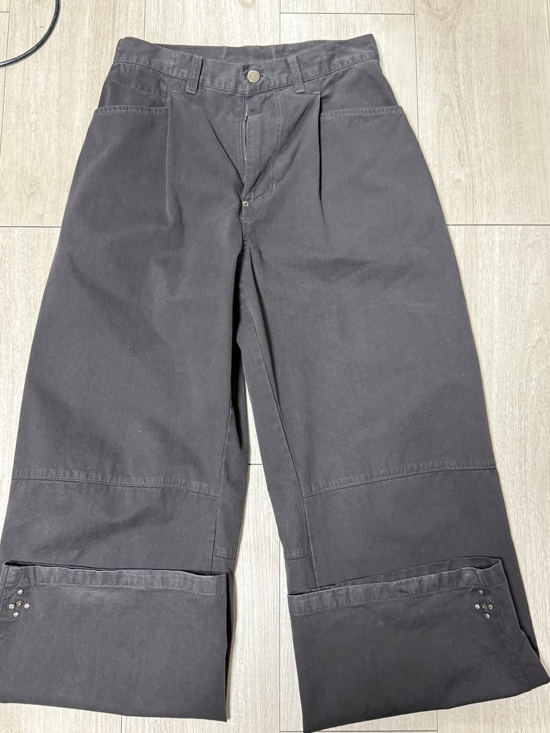 폴리테루 1011 고시마 팬츠 리벳 플라워 빈티지 차콜 상품이미지2