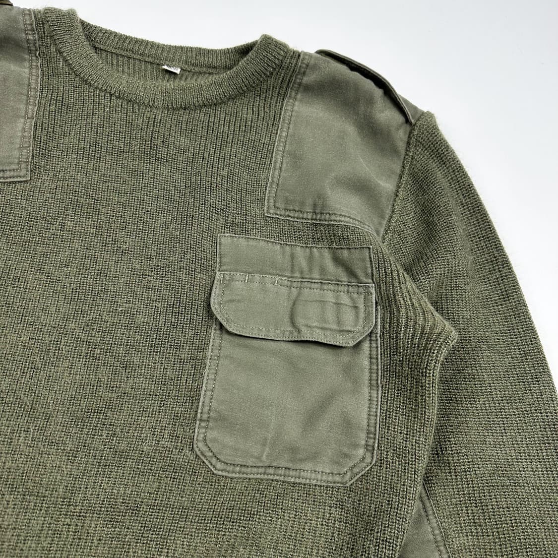 VTG 빈티지 독일군 코만도 카키 니트 (실측 XL) 상품이미지4